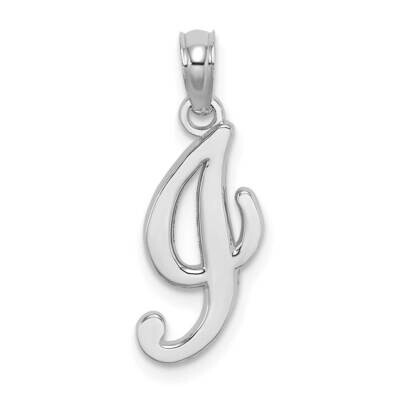 I Script Initial Charm 10k White Gold Polished 10K6422WI, MPN: 10K6422WI,