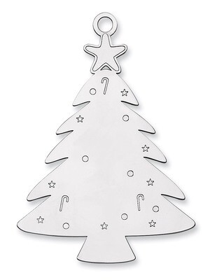 Blank Christmas Tree Ornament Sterling Silver QQ363B, MPN: QQ363B,