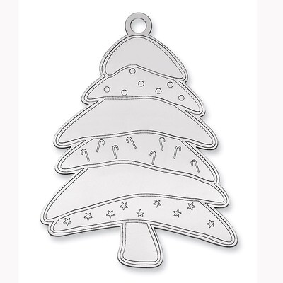 Blank Christmas Tree Ornament Sterling Silver QQ362B, MPN: QQ362B,