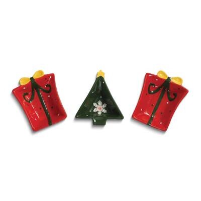 Christmas Tree and Presents Three Piece Ceramic Server Trays GM25258, MPN: GM25258, 788089166540