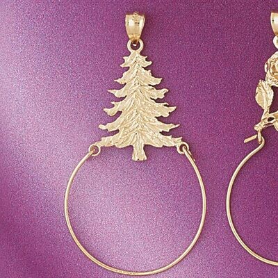 Dazzlers Jewelry Christmas Tree Holder Pendant Necklace Charm Bracelet in Yellow, White or Rose Gol…