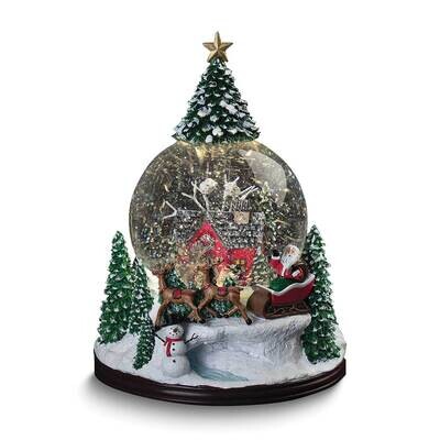 LED Lit Musical Swirl Globe with Christmas Cabin and Tree GM25628, MPN: GM25628, 89945787153