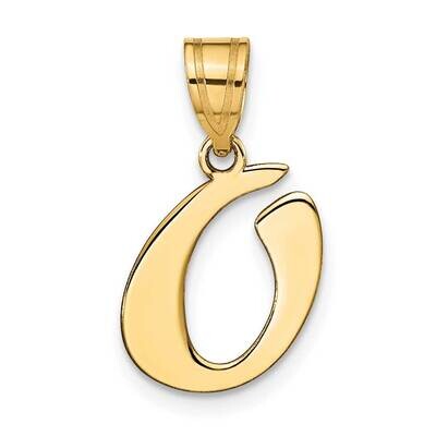 Script Letter O Initial Pendant 14k Gold Polished YC1438O, MPN: YC1438O, 196904085738