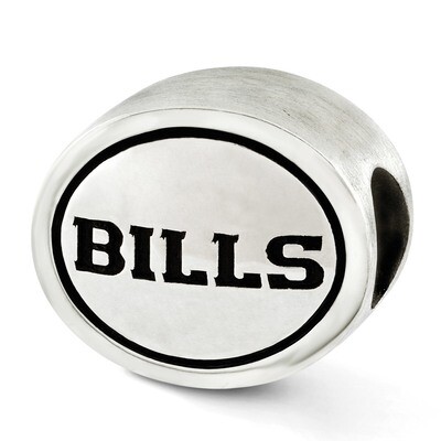 Buffalo Bills NFL Bead Sterling Silver Antiqued QRS3237