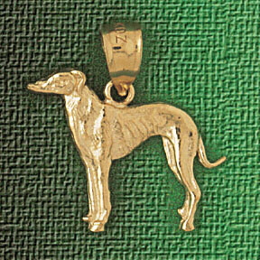 Dazzlers Jewelry Greyhound Dog Pendant Necklace Charm Bracelet in Yellow, White or Rose Gold 2155, …
