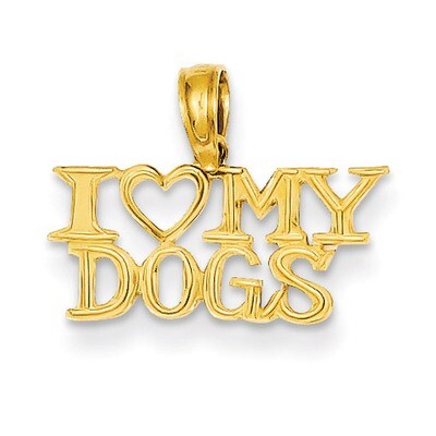 I Heart My Dogs Pendant 14k Gold K3422, MPN: K3422, 637218029723