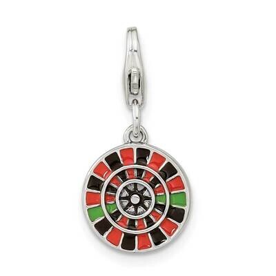 Enamel Rvrsble Las Vegas Roulette with Lobster Clasp Sterling Silver Antiqued QCC1260, MPN: QCC1260,