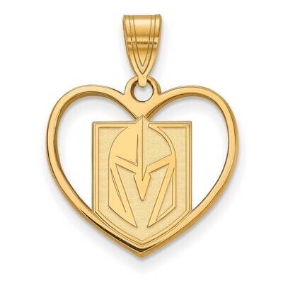 Vegas Golden Knights Pendant In Heart Gold-plated Sterling Silver GP009VGK, MPN: GP009VGK, 88395796…