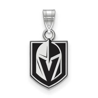 Vegas Golden Knights Small Enamel Pendant Sterling Silver Rhodium-plated SS020VGK, MPN: SS020VGK, 1…