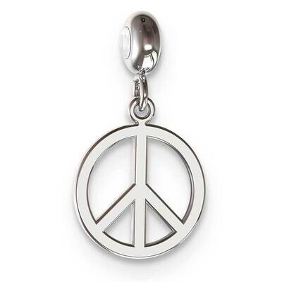 Memi Peace Sign Charm Sterling Silver Rhodium-plated ME122-SS, MPN: ME122-SS,