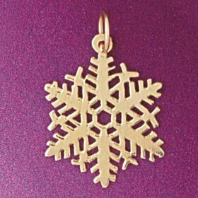 Dazzlers Jewelry Christmas Snowflake Pendant Necklace Charm Bracelet in Yellow, White or Rose Gold …