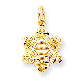 Solid Satin Snowflake Charm 10k Gold 10C731, MPN: 10C731, 883957392875