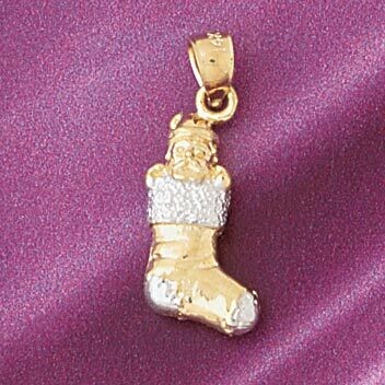 Dazzlers Jewelry Christmas 3D Pendant Necklace Charm Bracelet in Yellow, White or Rose Gold 5476, M…