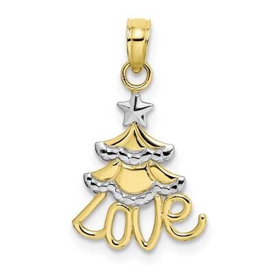 Christmas Tree Charm 10k Gold with Rhodium 10K9364, MPN: 10K9364,