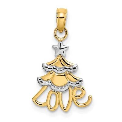 Christmas Tree Charm 14k Gold Rhodium K9364, MPN: K9364, 637218162512