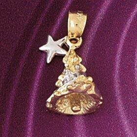 Dazzlers Jewelry Christmas Bell 3D Pendant Necklace Charm Bracelet in Yellow, White or Rose Gold 54…