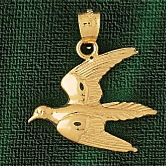 Dazzlers Jewelry Bird Pendant Necklace Charm Bracelet in Yellow, White or Rose Gold 2930, MPN: DZ-2…