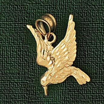 Dazzlers Jewelry Bird Pendant Necklace Charm Bracelet in Yellow, White or Rose Gold 2929, MPN: DZ-2…