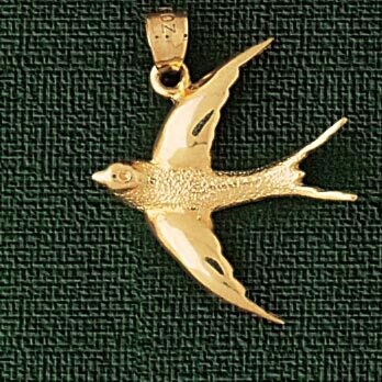 Dazzlers Jewelry Bird Pendant Necklace Charm Bracelet in Yellow, White or Rose Gold 2923, MPN: DZ-2…