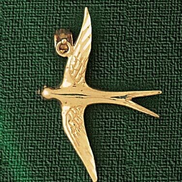 Dazzlers Jewelry Bird Pendant Necklace Charm Bracelet in Yellow, White or Rose Gold 2922, MPN: DZ-2…