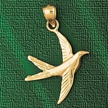 Dazzlers Jewelry Bird Pendant Necklace Charm Bracelet in Yellow, White or Rose Gold 2921, MPN: DZ-2…