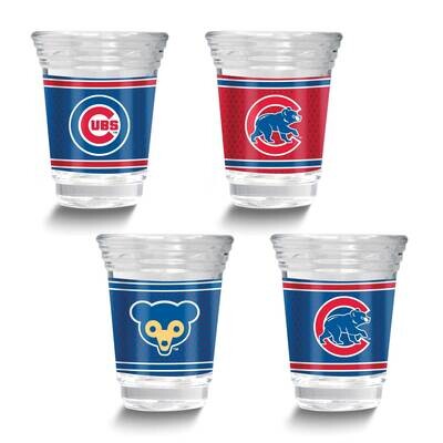 MLB Chicago Cubs 4-piece Shot Glass Set GM26124-CUB, MPN: GM26124-CUB, 737538033599