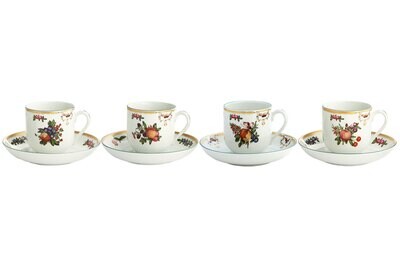 Mottahedeh Duke of Gloucester Tea Cup &amp; Saucer Set of 4 CW1470, MPN: CW1470,