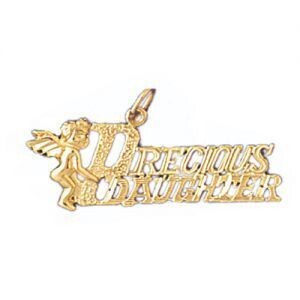 Dazzlers Jewelry Precious Daughter Pendant Necklace Charm Bracelet in Yellow, White or Rose Gold 99…