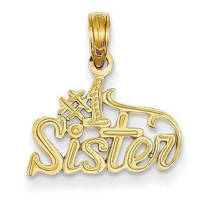 #1 Sister Pendant 14k Gold C3025, MPN: C3025, 637218025473