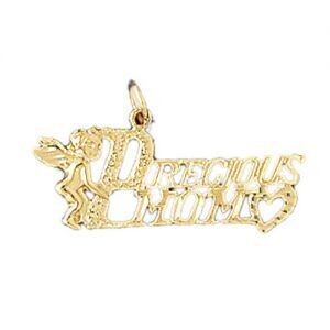 Dazzlers Jewelry Precious Mom Pendant Necklace Charm Bracelet in Yellow, White or Rose Gold 9718, M…