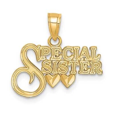 Special Sister Pendant 14k Gold Diamond-cut C4749, MPN: C4749,