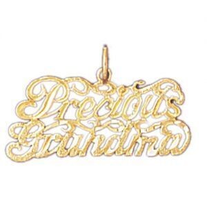Dazzlers Jewelry Precious Grandma Pendant Necklace Charm Bracelet in Yellow, White or Rose Gold 100…