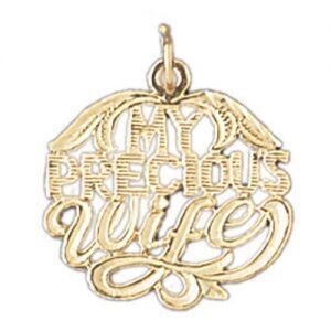 Dazzlers Jewelry My Precious Wife Pendant Necklace Charm Bracelet in Yellow, White or Rose Gold 100…