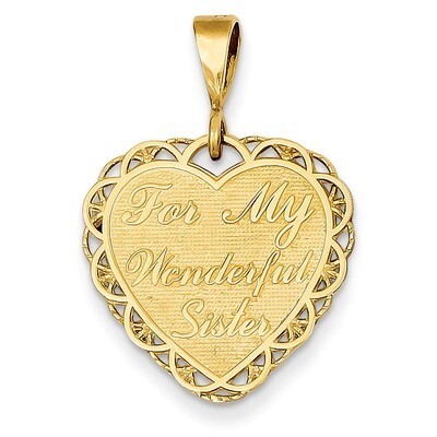 For My Wonderful Sister Charm 14k Gold C1693, MPN: C1693, 886774960234