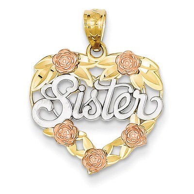 Sister Heart Pendant 14k Two-tone Gold K2696, MPN: K2696, 886774277592