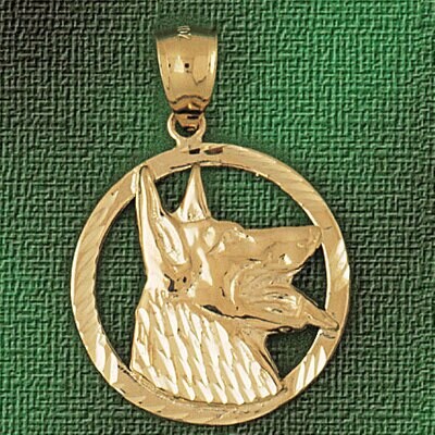 Dazzlers Jewelry German Shepherd Dog Pendant Necklace Charm Bracelet in Yellow, White or Rose Gold …