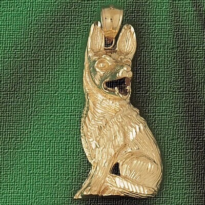 Dazzlers Jewelry German Shepherd Dog Pendant Necklace Charm Bracelet in Yellow, White or Rose Gold …