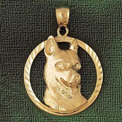 Dazzlers Jewelry German Shepherd Dog Pendant Necklace Charm Bracelet in Yellow, White or Rose Gold …