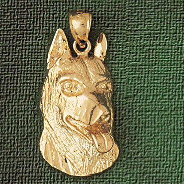 Dazzlers Jewelry German Shepherd Dog Pendant Necklace Charm Bracelet in Yellow, White or Rose Gold …