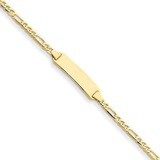 Figaro Link ID Bracelet 8 Inch 14k Gold FIG060ID-8, MPN: FIG060ID-8, 886774989679