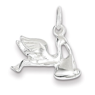 STORK BABY CHARM Sterling Silver QC3043, MPN: QC3043, 883957849225