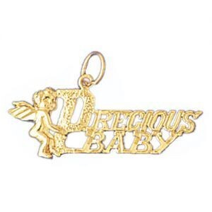 Dazzlers Jewelry Precious Baby Pendant Necklace Charm Bracelet in Yellow, White or Rose Gold 9901, …