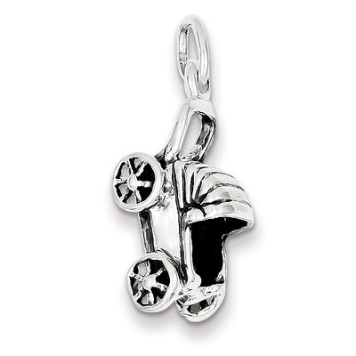 Sterling Silver Baby Buggy Charm QC1476
