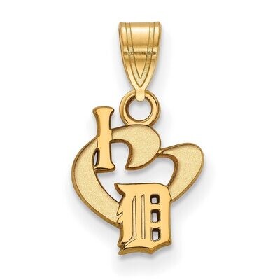 Detroit Tigers Small I love Logo Pendant Gold-plated Silver GP019TIG, MPN: GP019TIG, 886774924120