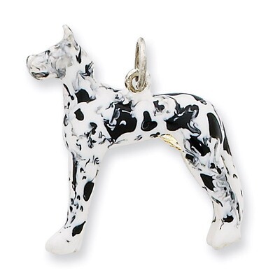 Great Dane Charm Sterling Silver Enameled QC6460, MPN: QC6460, 886774373843