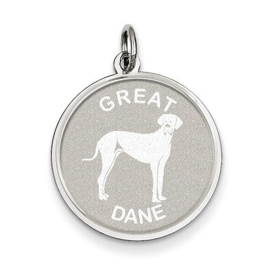 Great Dane Disc Charm Sterling Silver QC2689, MPN: QC2689, 883957137193