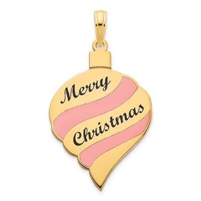 Epoxy Merry Christmas Ornament Pendant 14k Gold D5252, MPN: D5252,