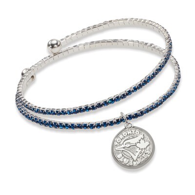 Toronto Blue Jays Amped Logo Crystal Bracelet BLU077BR-CR