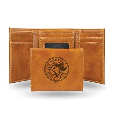 MLB Toronto Blue Jays Brown Faux Leather Trifold Wallet GC7681, MPN: GC7681, 767345898456