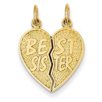 Best Sister Break-apart Charm 14k Gold C1689, MPN: C1689, 886774960210